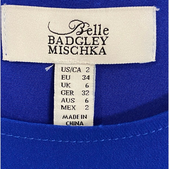 BADGLEY MISCHKA Royal Blue Crop Blouse Size 2 - Picture 4 of 6
